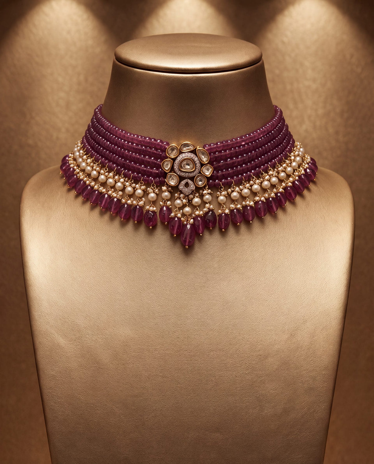 Kashish Polki And Diamond Bead Choker