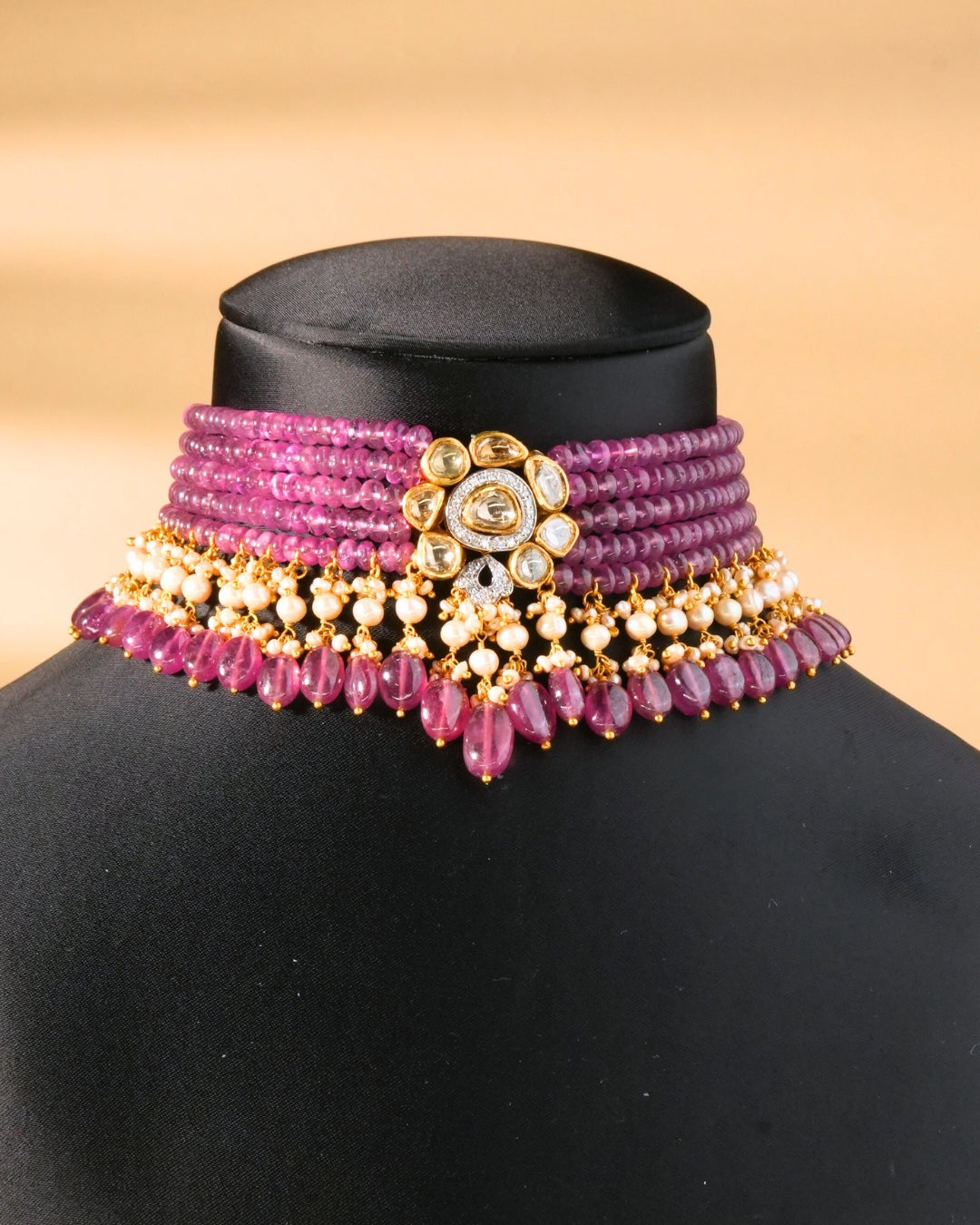 Kashish Polki And Diamond Bead Choker
