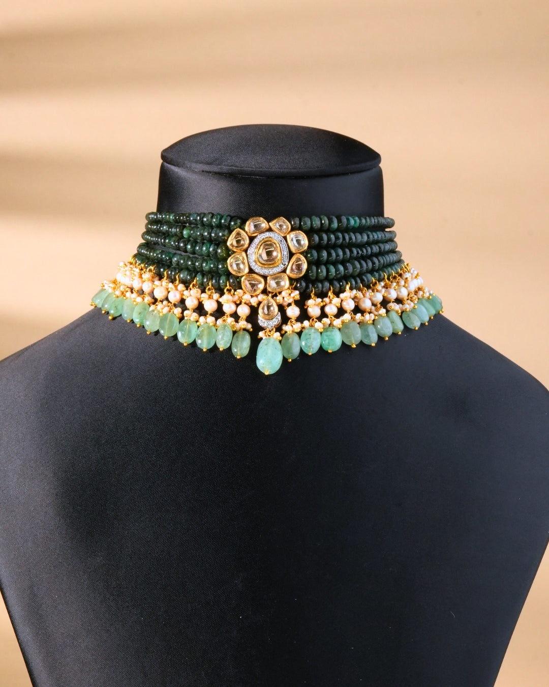 Sikha Polki And Diamond Bead Choker