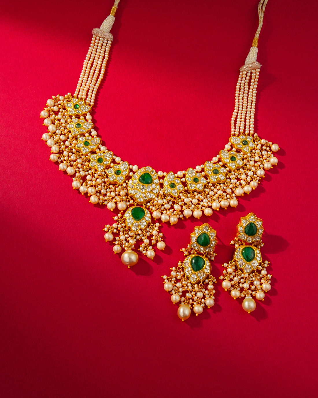 Swara Polki Long Earrings