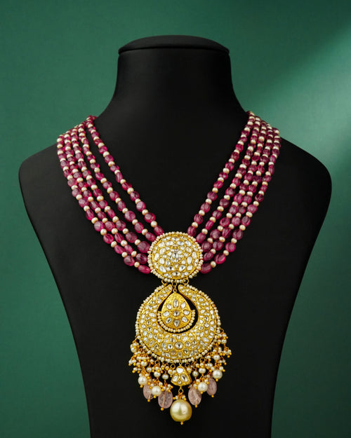 Fiza Polki And Diamond Bead Pendant