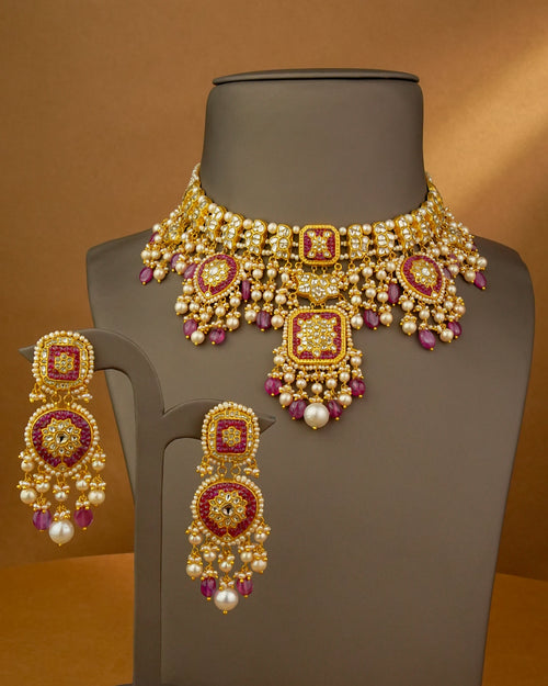 Rashi Polki Long Earrings
