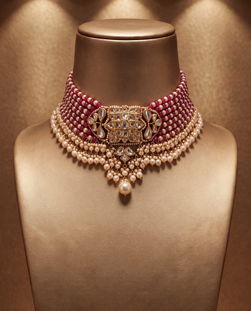 Nahila Polki Bead Choker