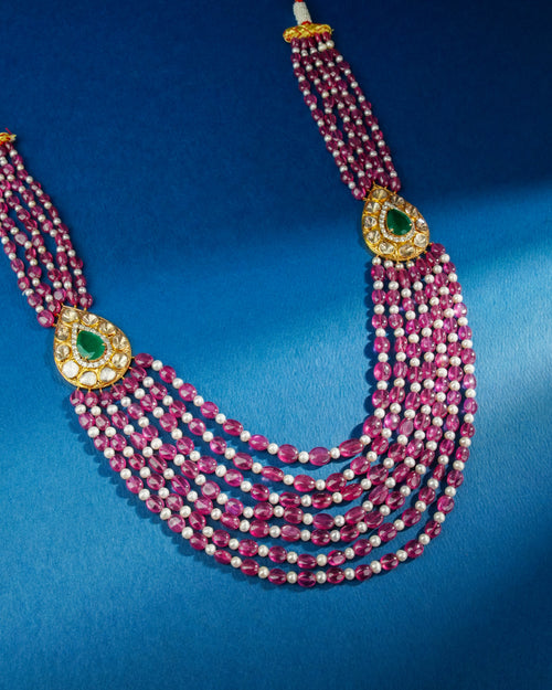 Smriti Polki And Diamond Bead Pendant