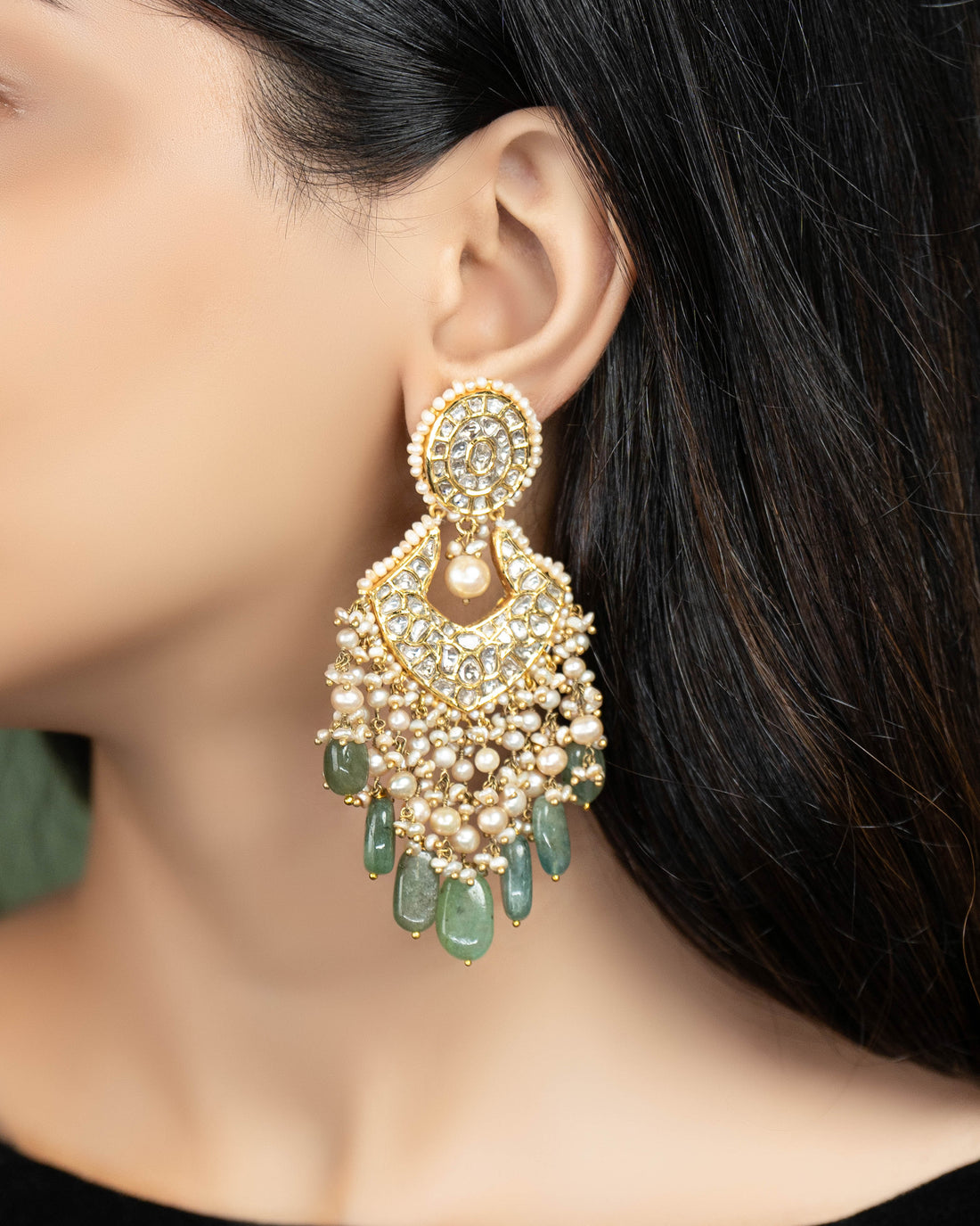 Serafima Necklace And Shilpa Chandbalis Polki Set