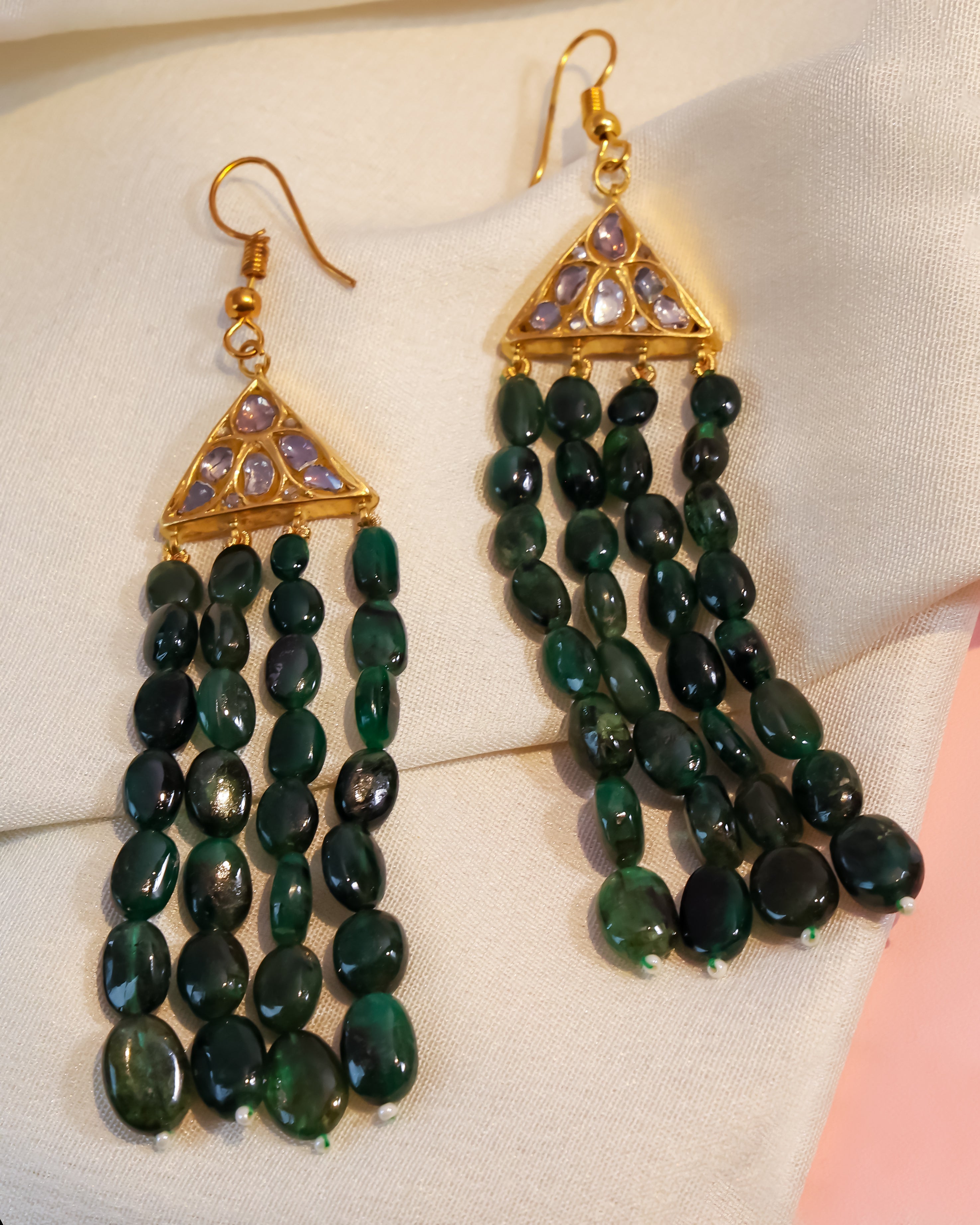 Megha Polki Long Earrings - NO ORDERS