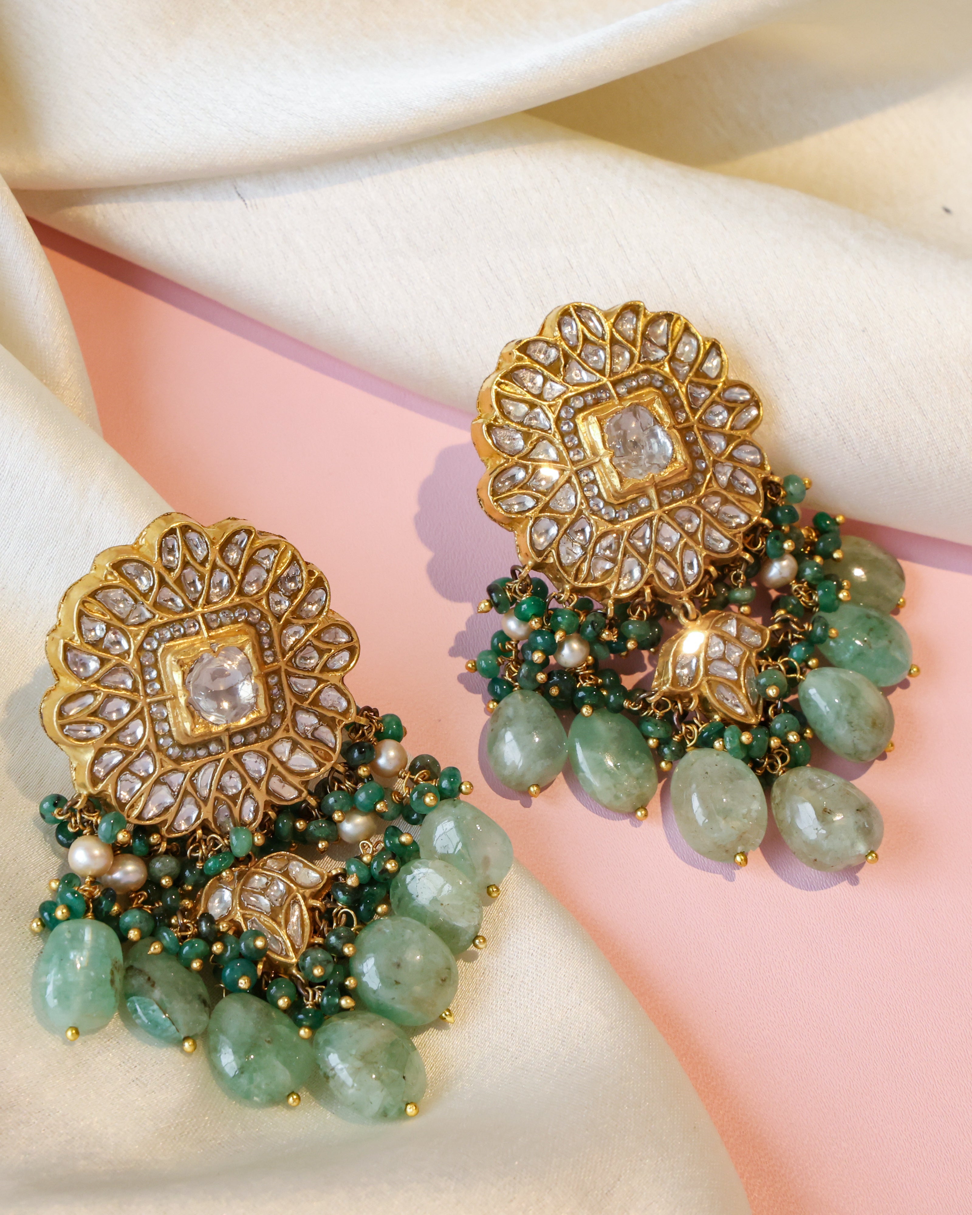 Maithli Polki Long Earrings - NO ORDERS