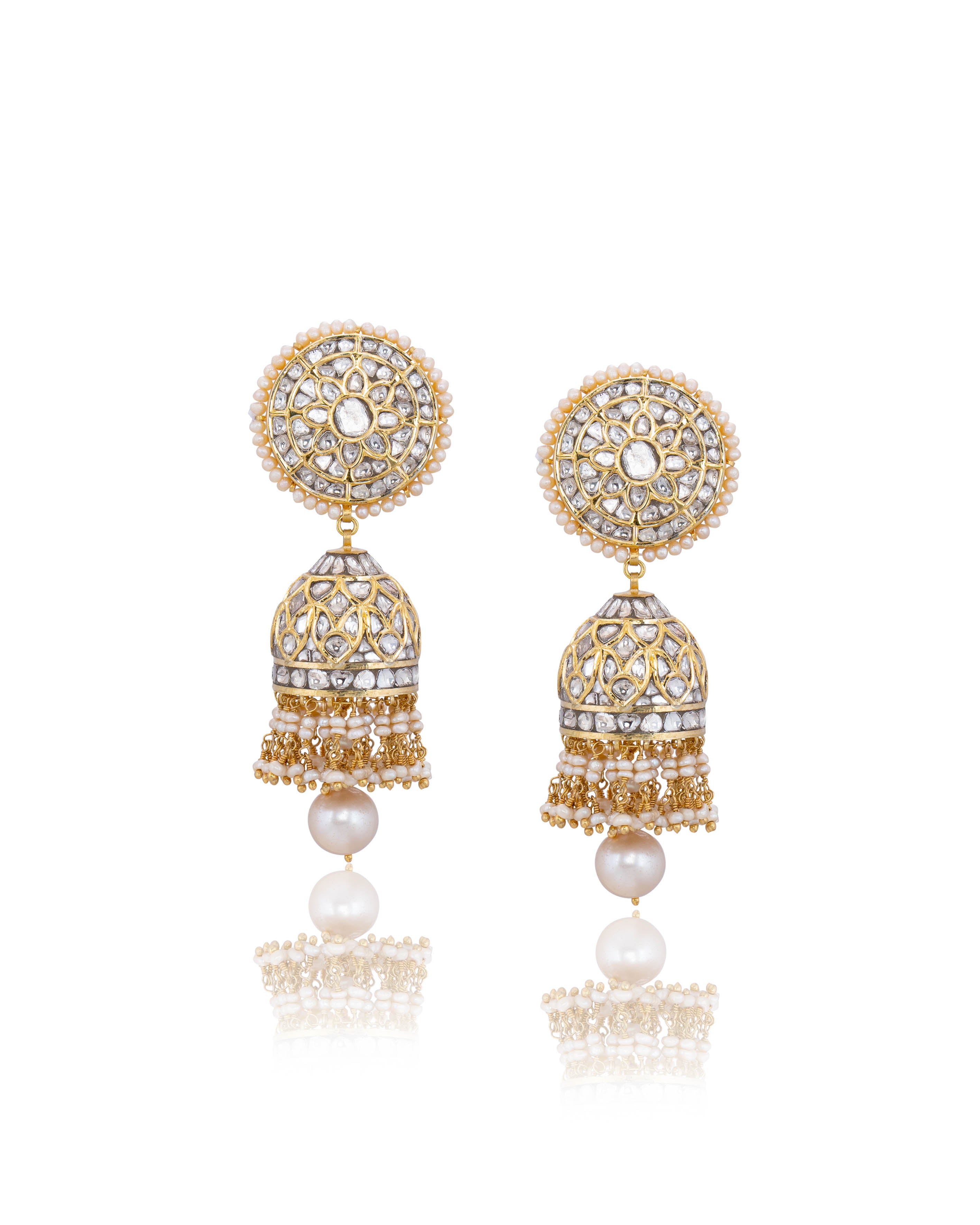 Urvashi Polki Jhumkas – Tyaani Jewellery LLP