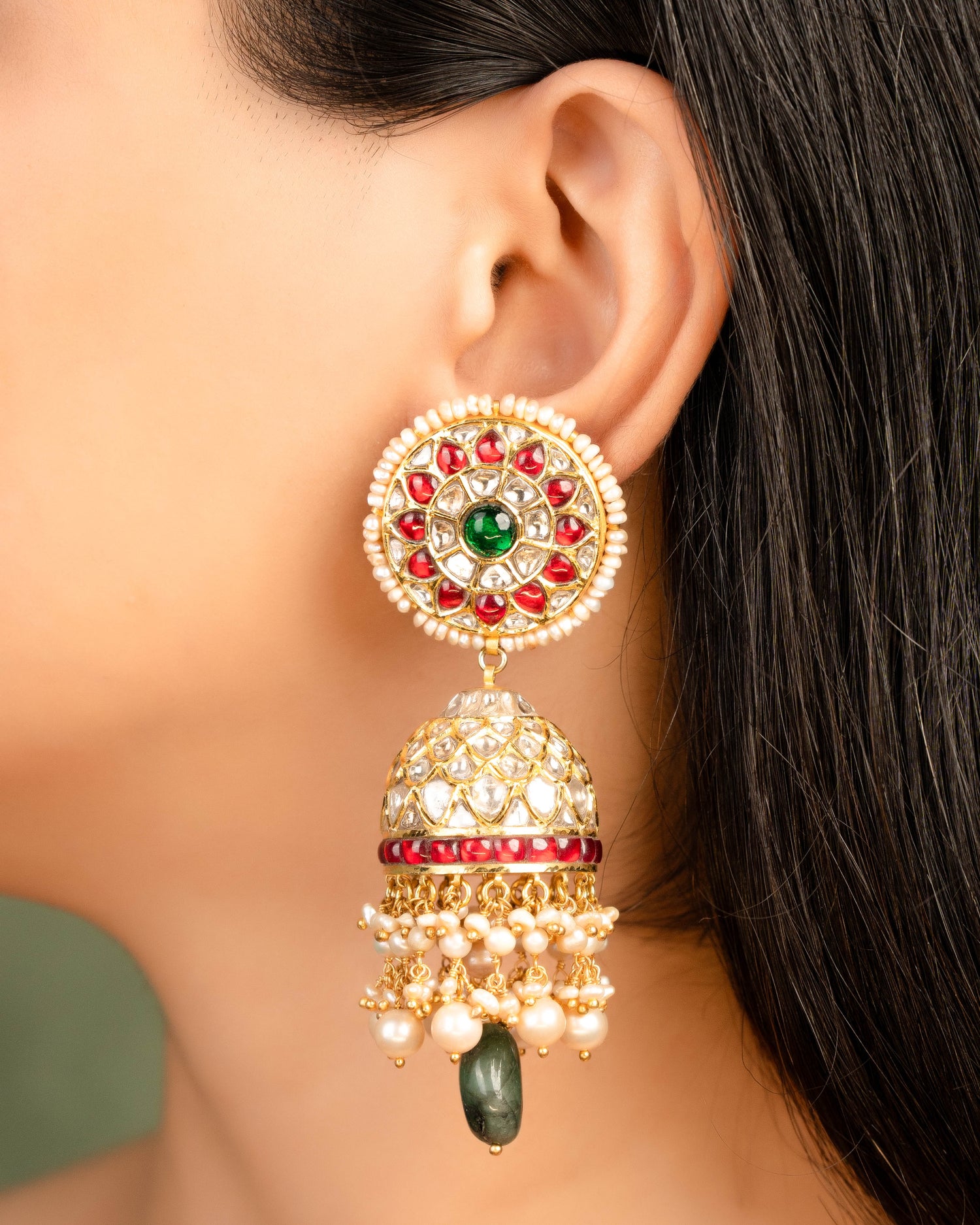 Meena Polki Jhumkas