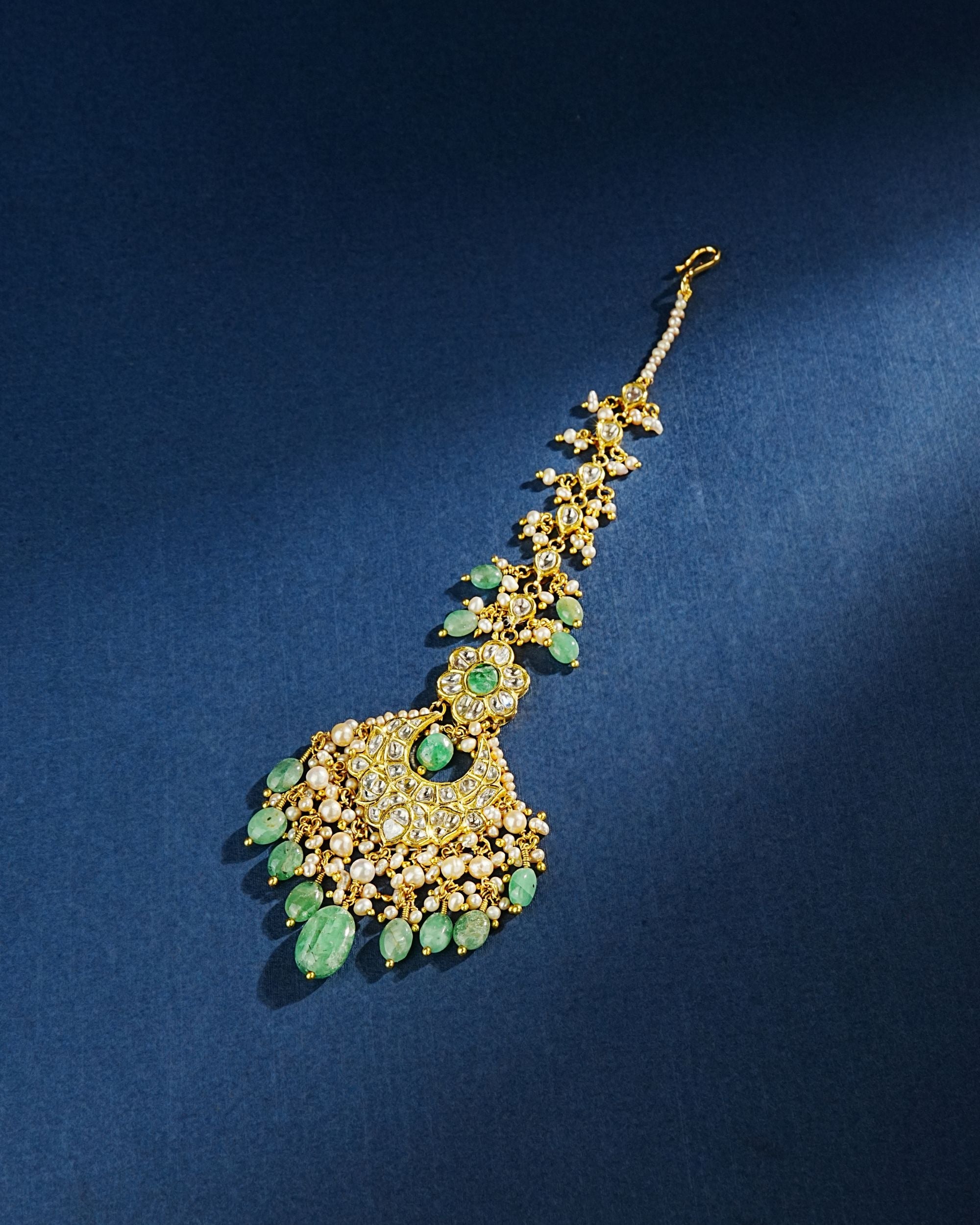 coral Polki Maangtika