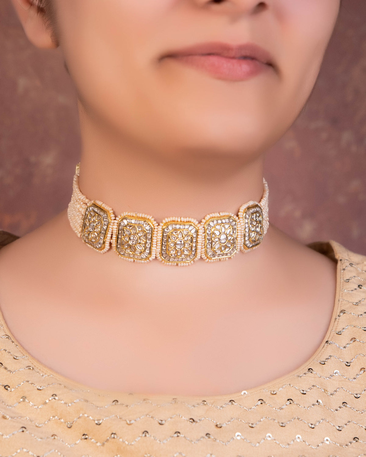 Kamiya Choker And Shriya Tops Polki Set