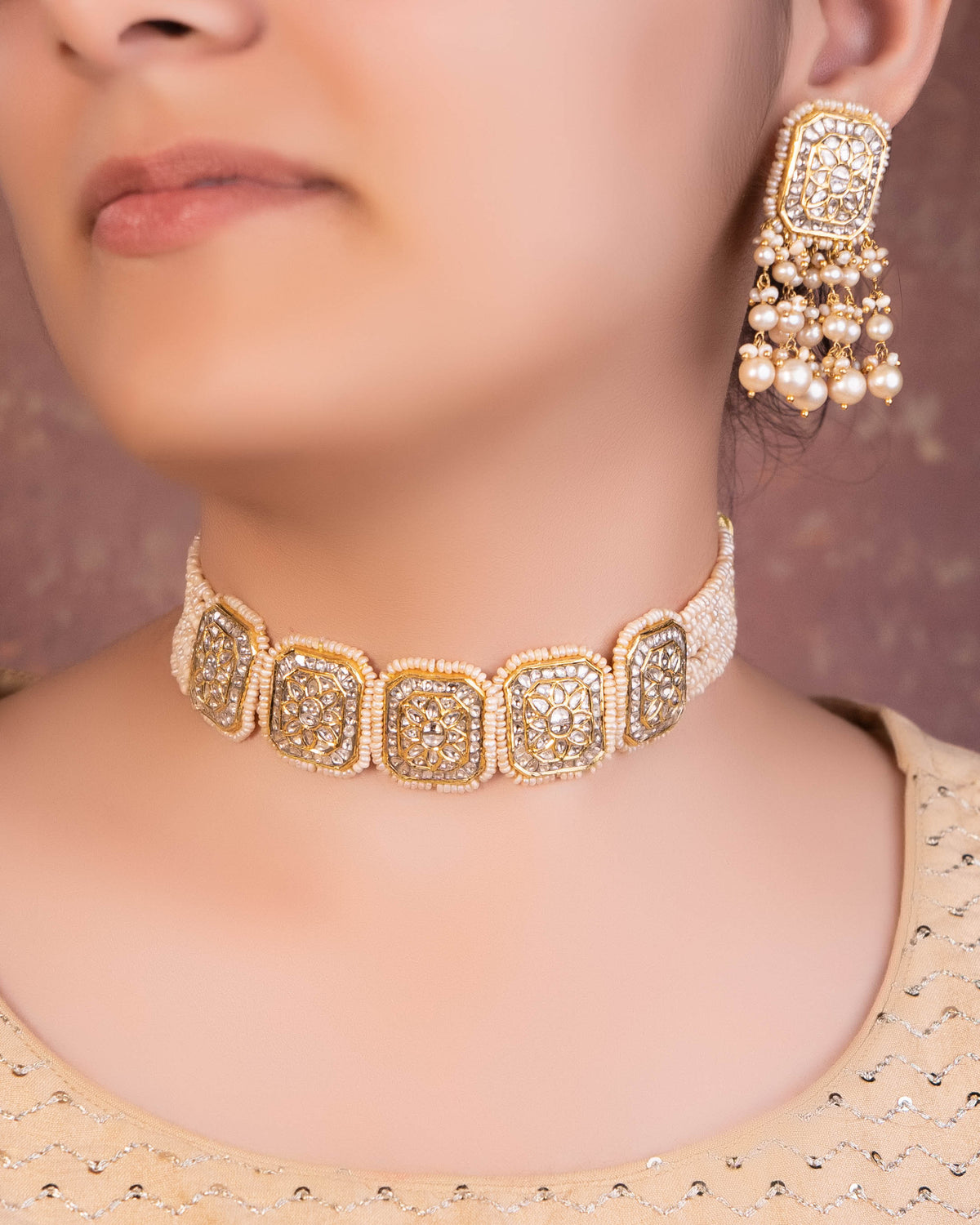 Kamiya Choker And Shriya Tops Polki Set