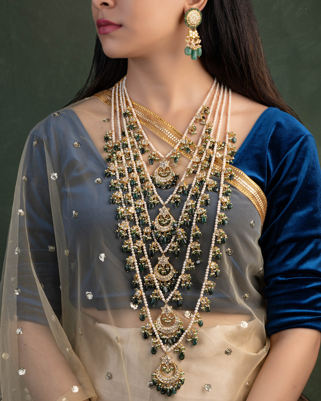 Akira Polki Long Earrings