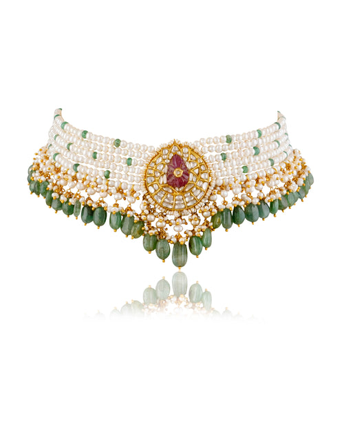 Shreenika Polki Bead Choker - NO ORDERS