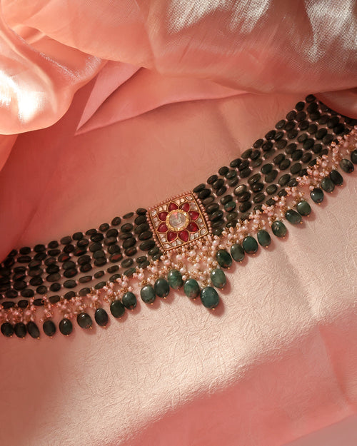 Lyra Polki  Bead Choker