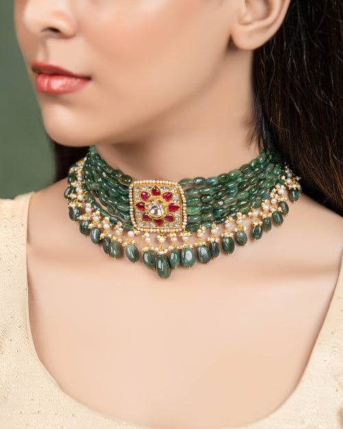 Kiara Polki Bead Choker