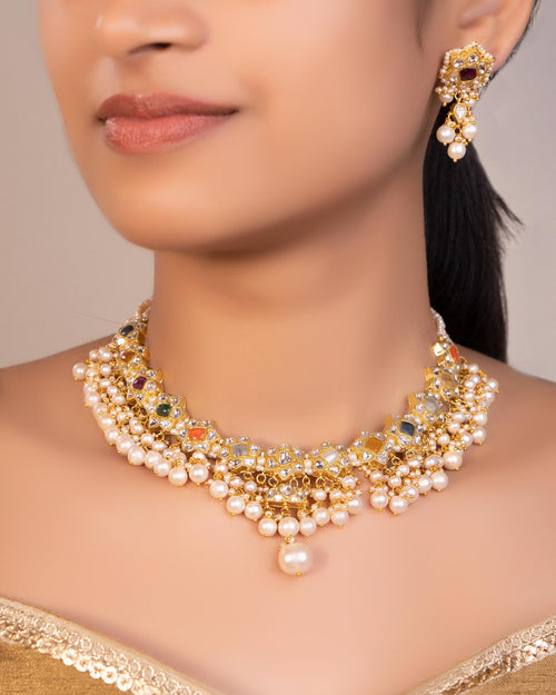 Deniya Polki Long Earrings