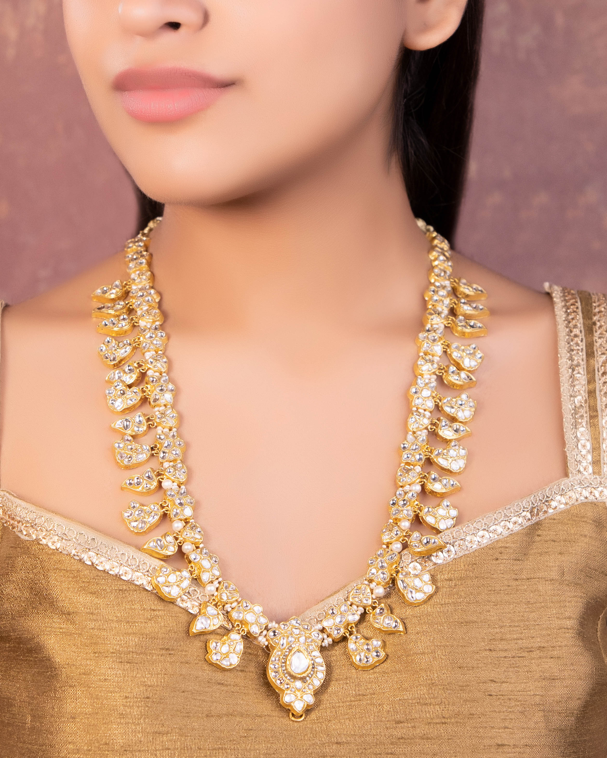 Dhruvi Polki Long Necklace