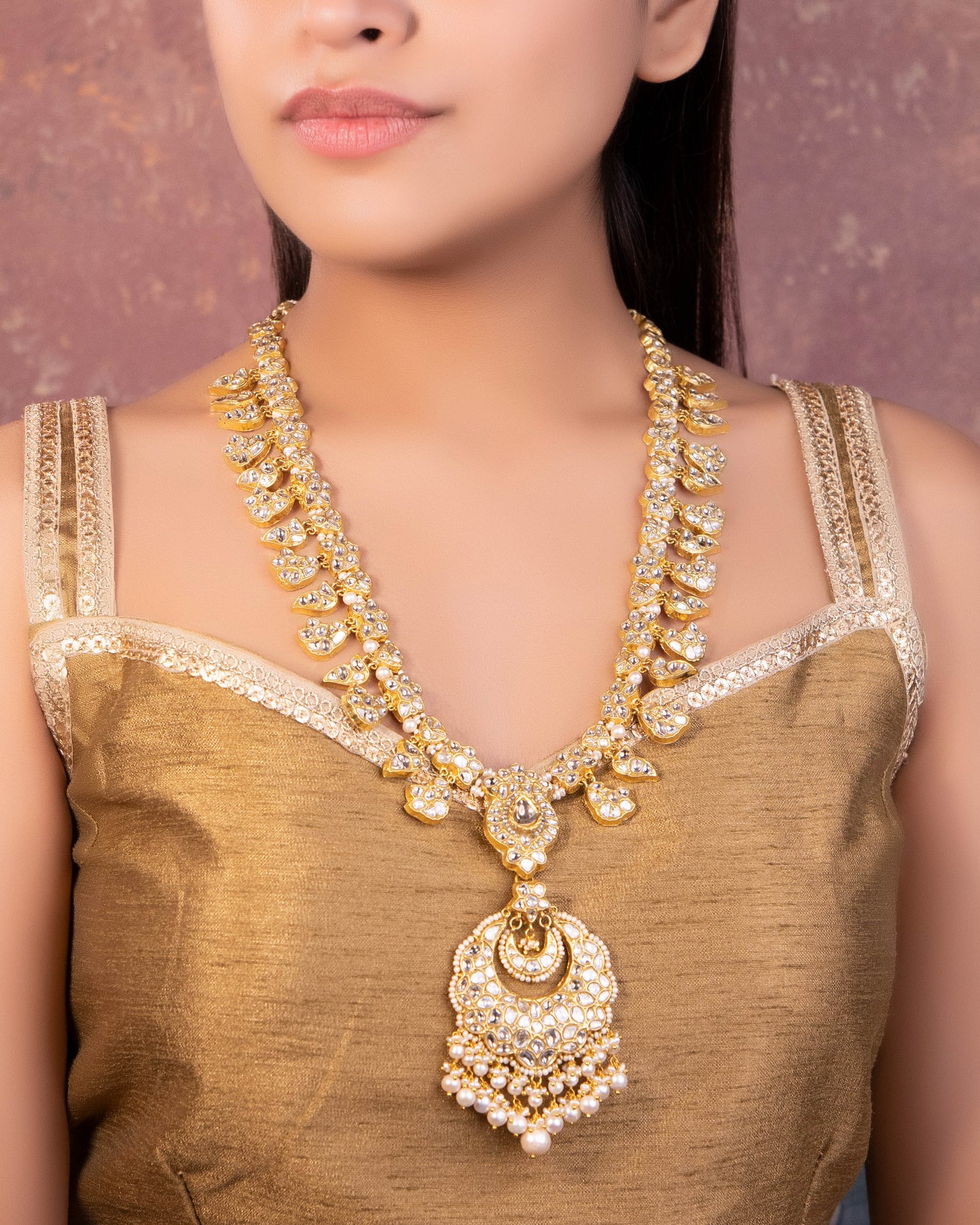 Dhruvi Polki Long Necklace