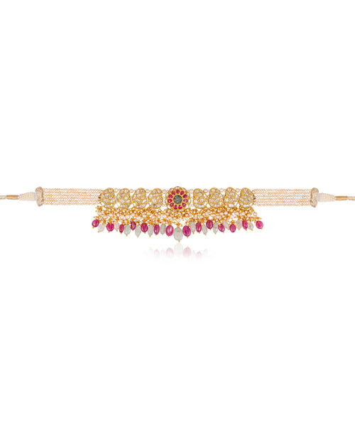 Trishika Choker And Nishat Tops Polki Set