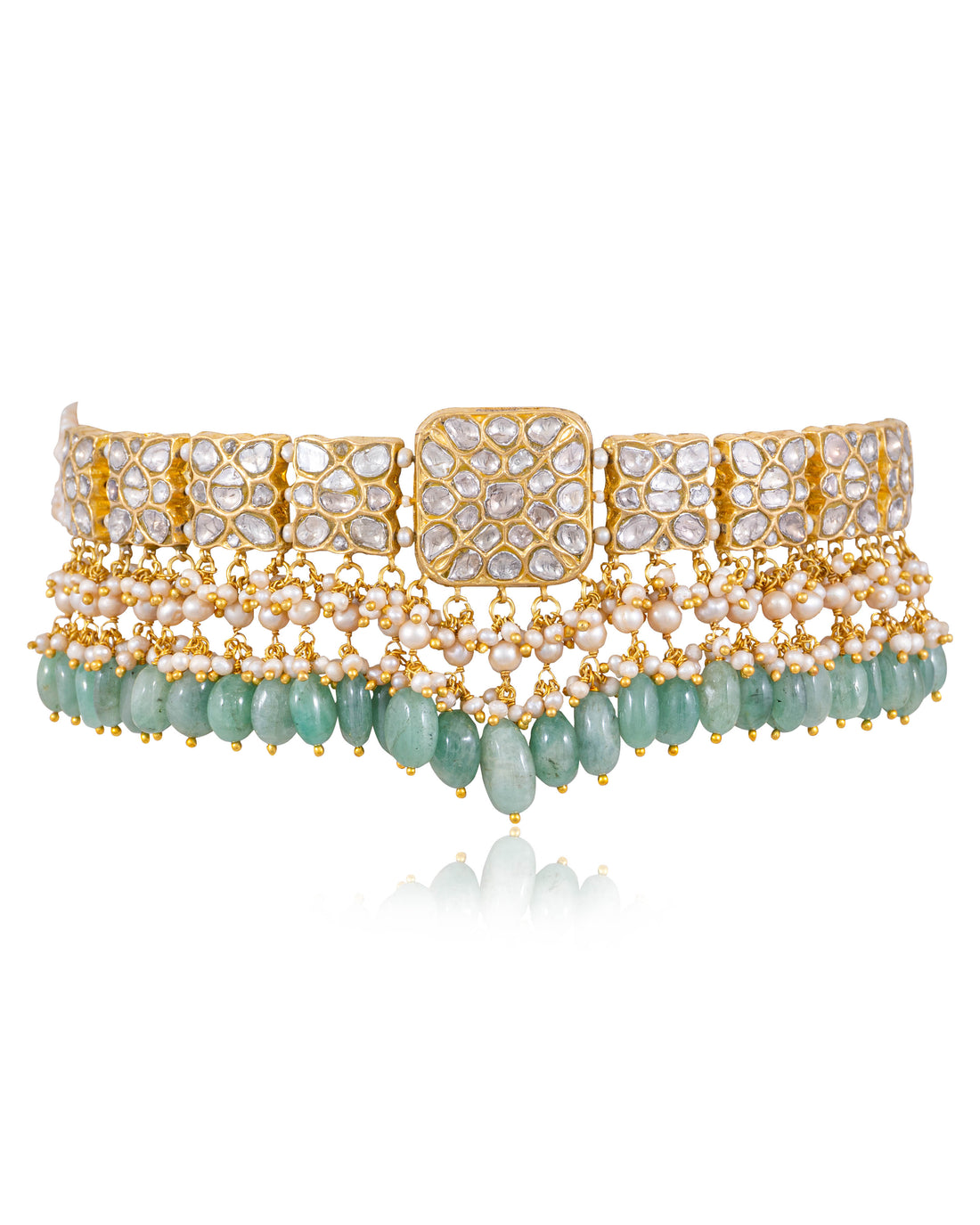 Naimi Choker And Adi Tops Polki Set