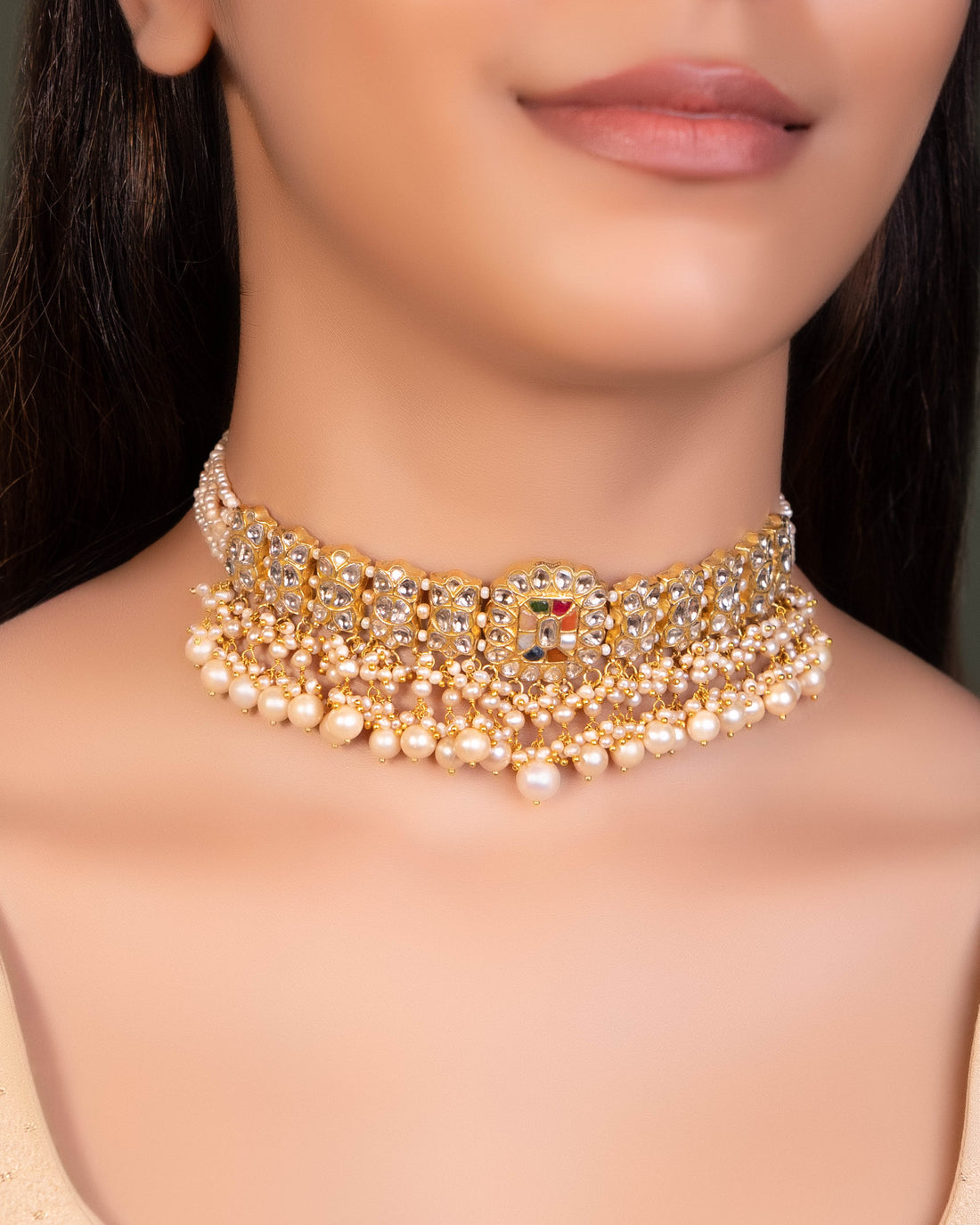 Vithika Choker And Fareen Tops Polki Set