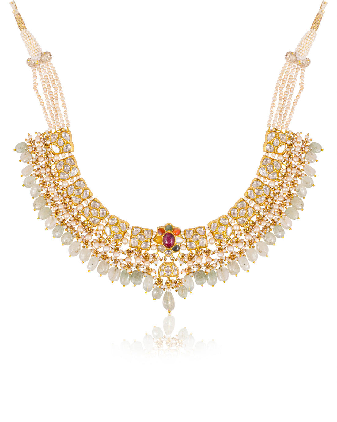 Zeeshani Necklace And Mehek Tops Polki Set