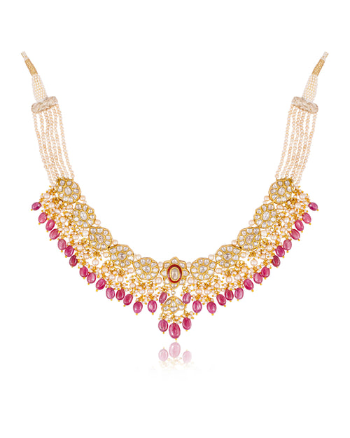 Depali Necklace And Shrestha Tops Polki Set