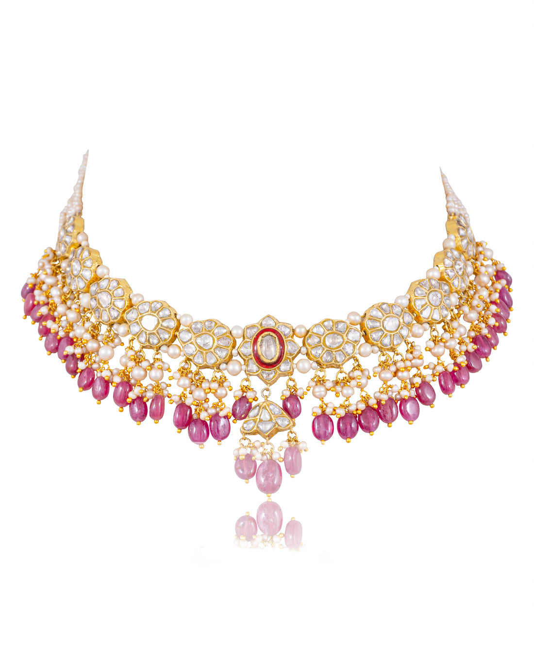 Depali Necklace And Shrestha Tops Polki Set