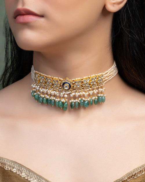 Sara Choker And Shruti Tops Polki Set