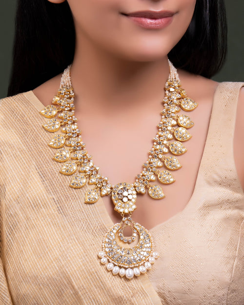 Shaheen Long Necklace And Nandini Bead Choker Polki And Diamond Set