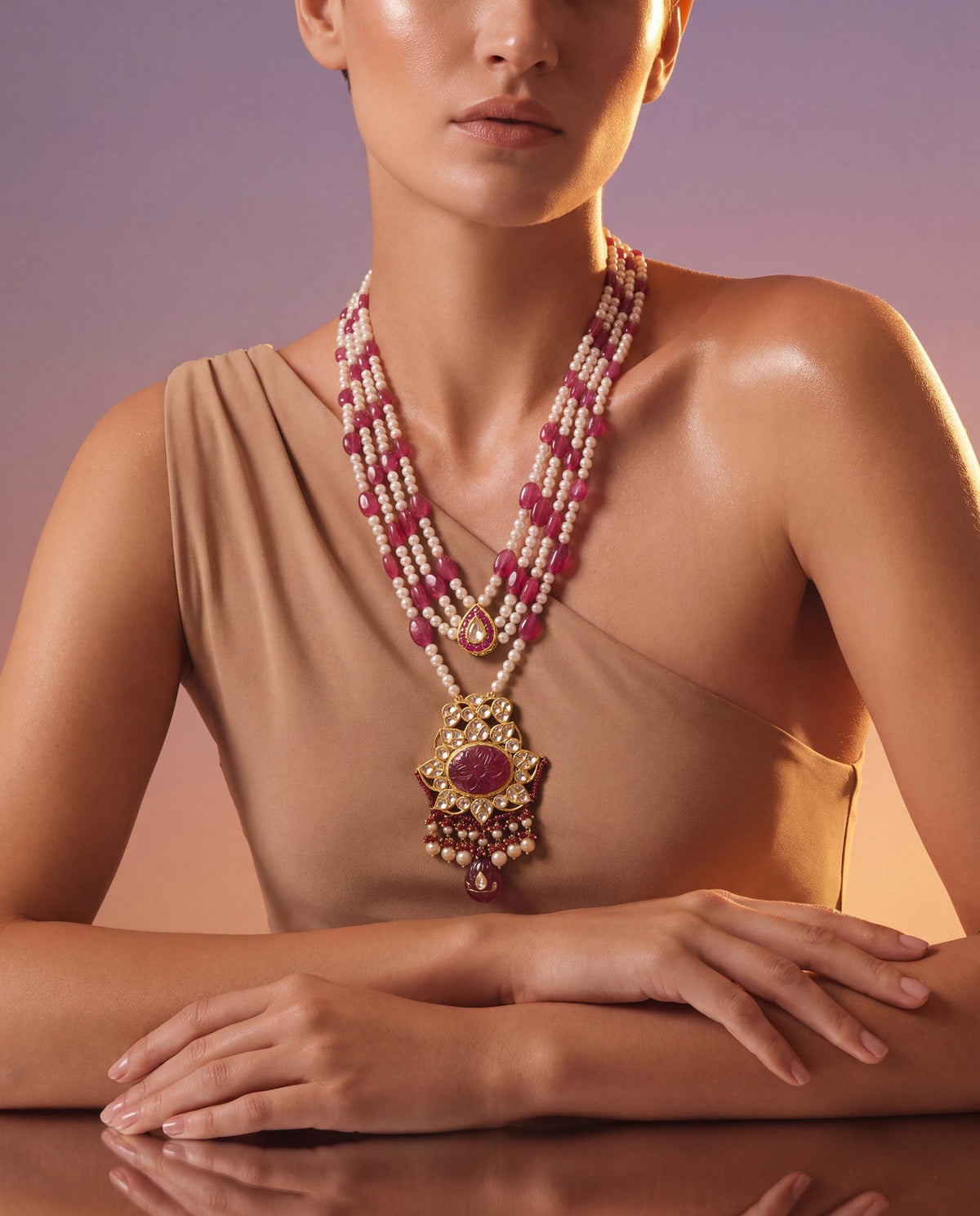 Rekha Polki Bead Pendant