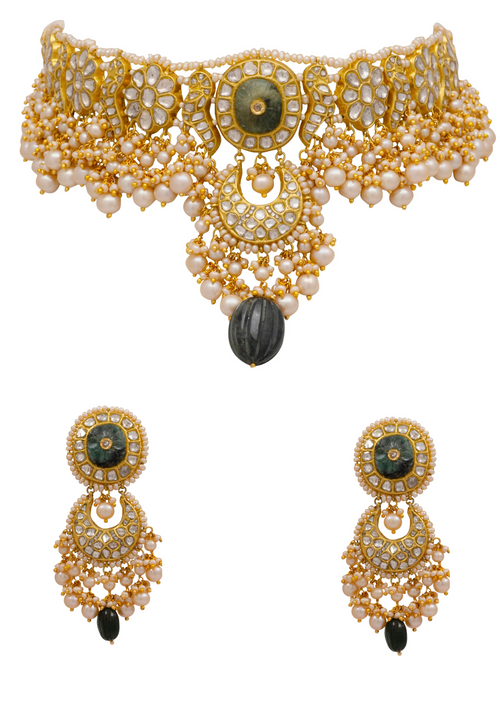 Anu Choker and Tari Chandbalis Polki Set