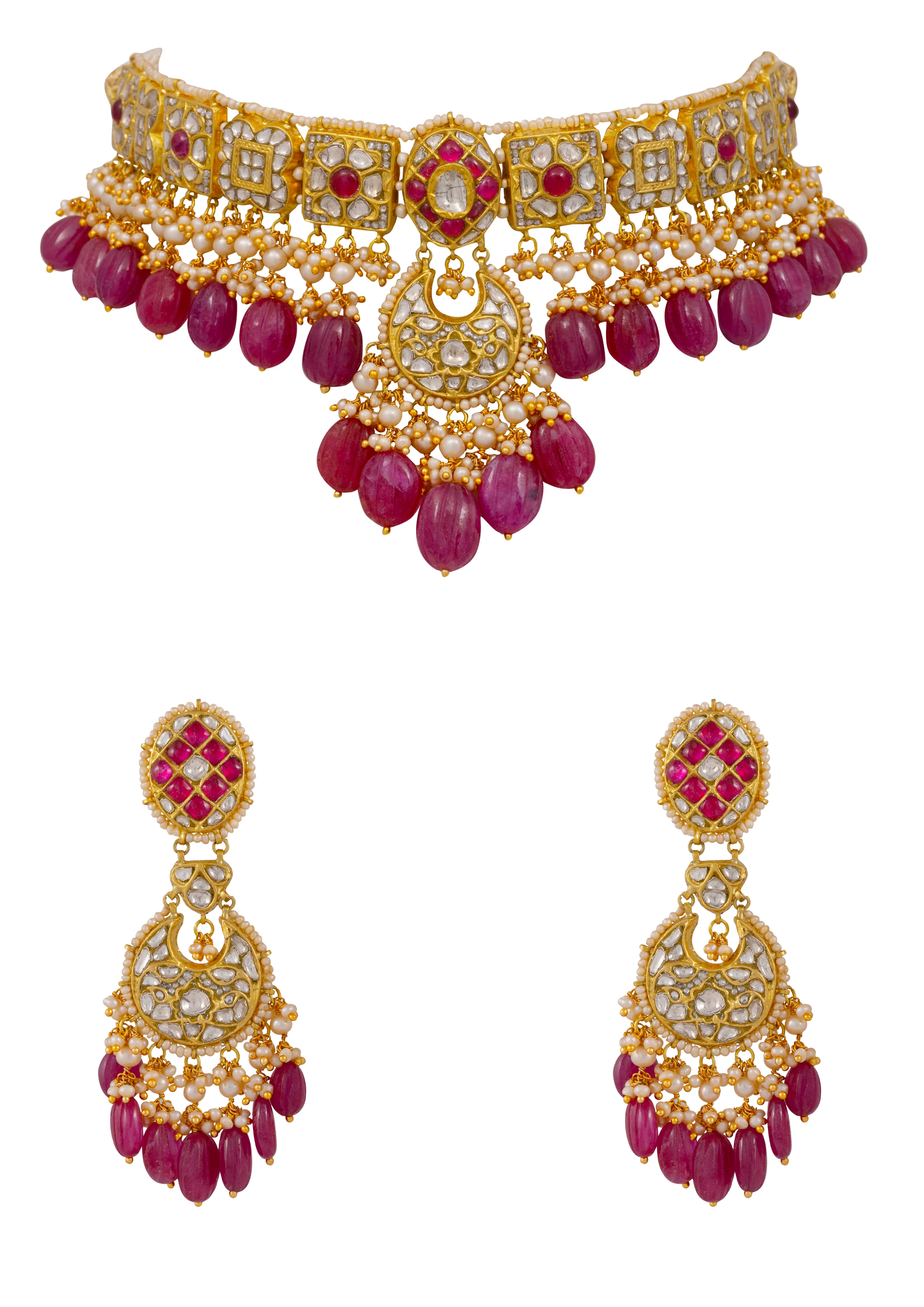 Soha Choker and Seema Chandbalis Polki Set