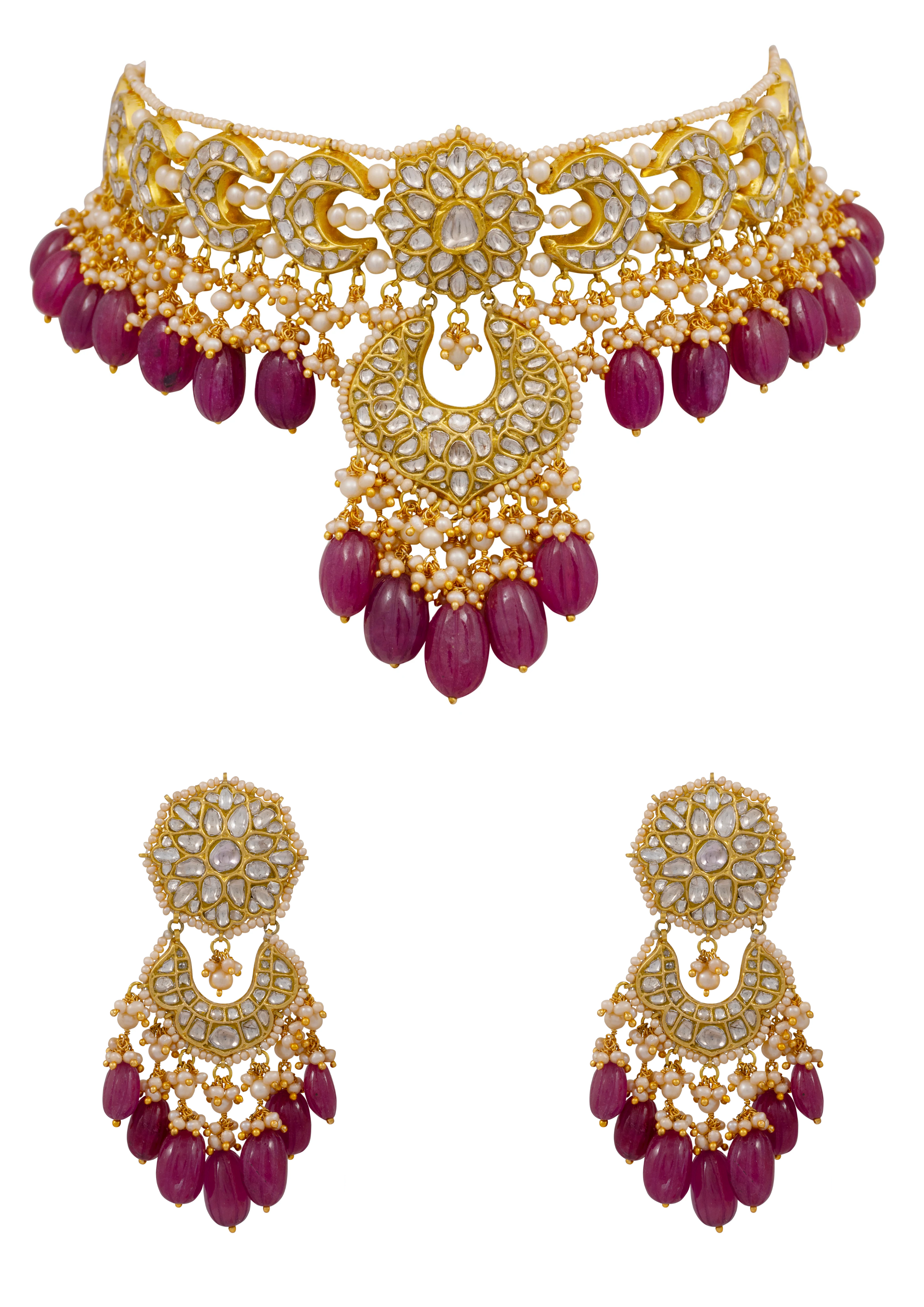 Khushi Choker and Ishna Chandbalis Polki Set