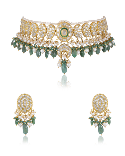 Jalsa Choker And Michelle Tops Polki Set
