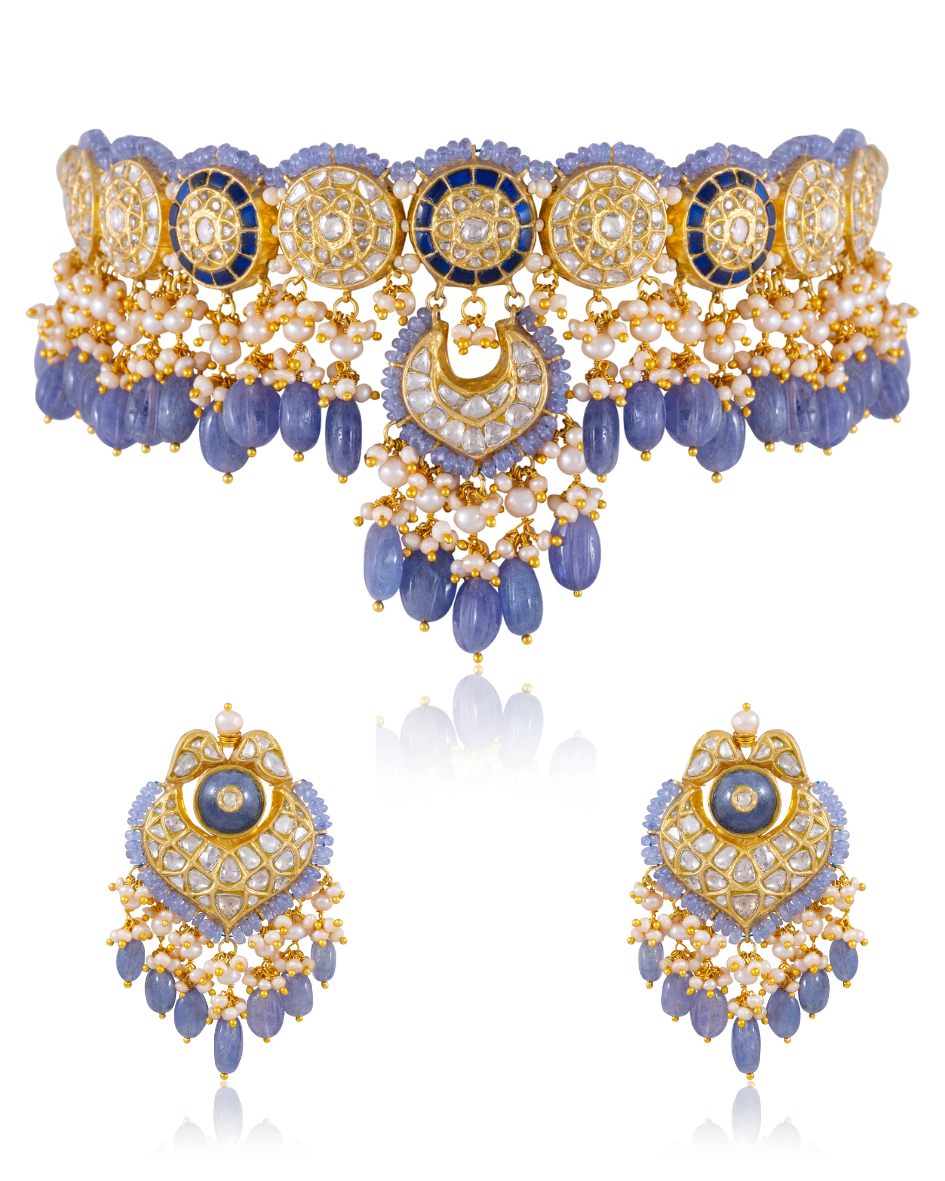 Dipiksha Choker And Neehaar Chandbalis Polki Set