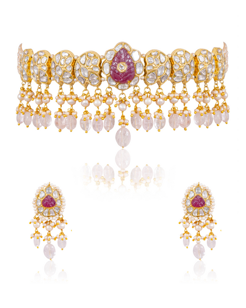 Kriya Choker And Manasvi Tops Polki Set