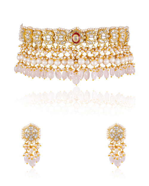 Brushra Choker And Arpita Tops Polki Set