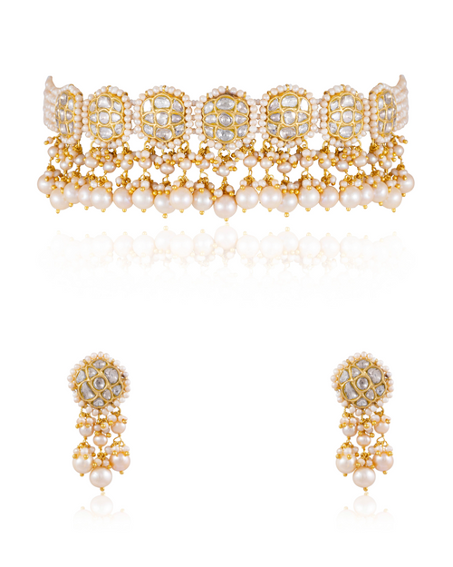 Prerna Choker And Aashka Tops Polki Set