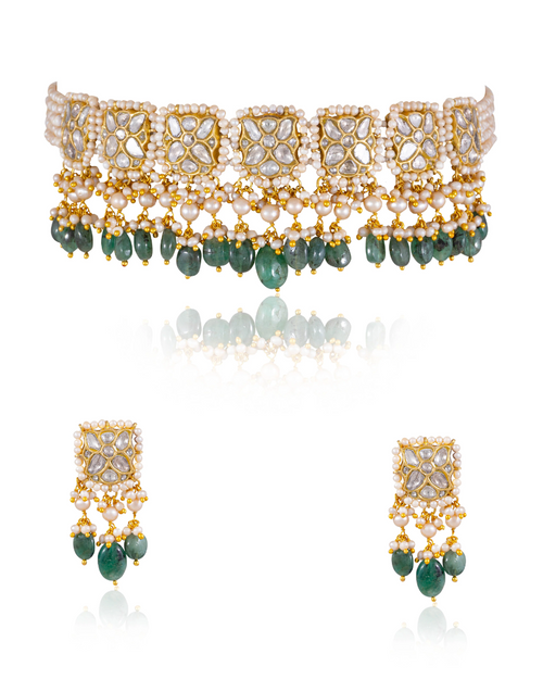 Fariba Choker And Mona Tops Polki Set