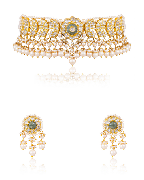 Namiya Choker And Swashi Tops Polki Set