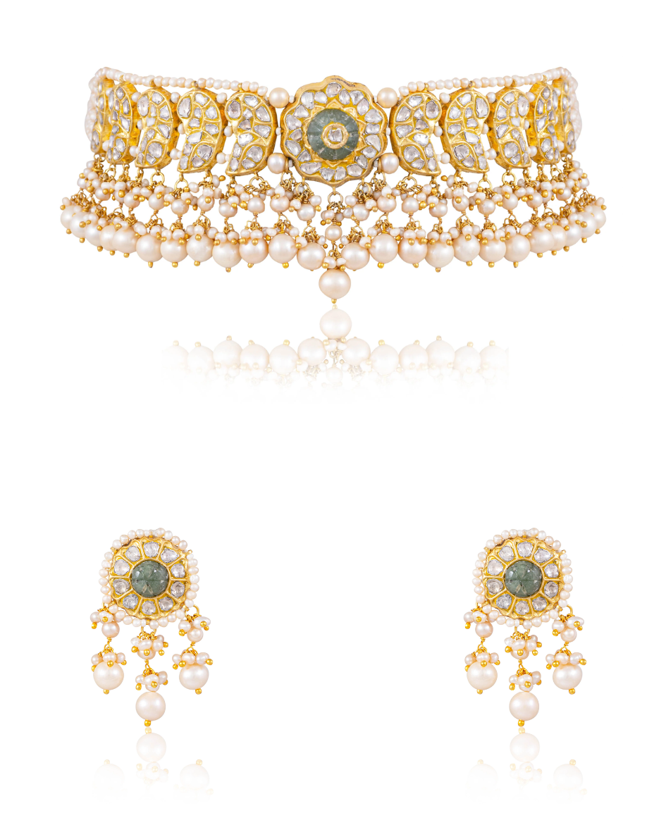 Namiya Choker And Swashi Tops Polki Set – Tyaani Jewellery Private