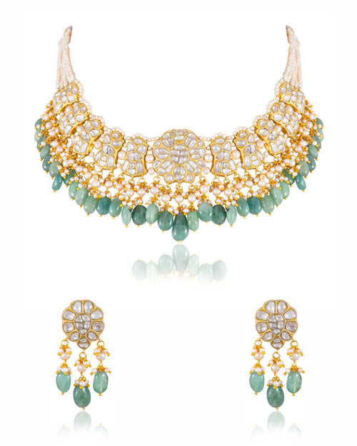 Vrutika Necklace And Stuti Tops Polki Set