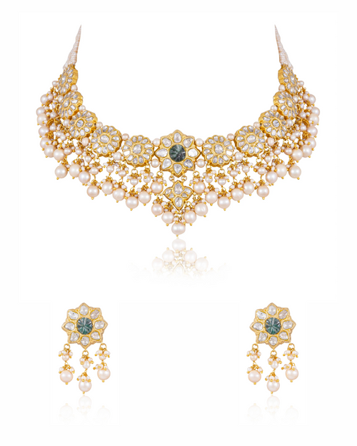 Amita Necklace And Tweesha Tops Polki Set