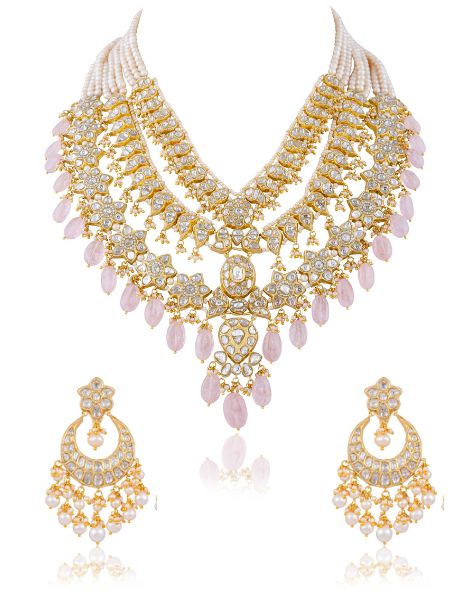 Somiya Long Necklace And Teena Chandbalis Polki Set