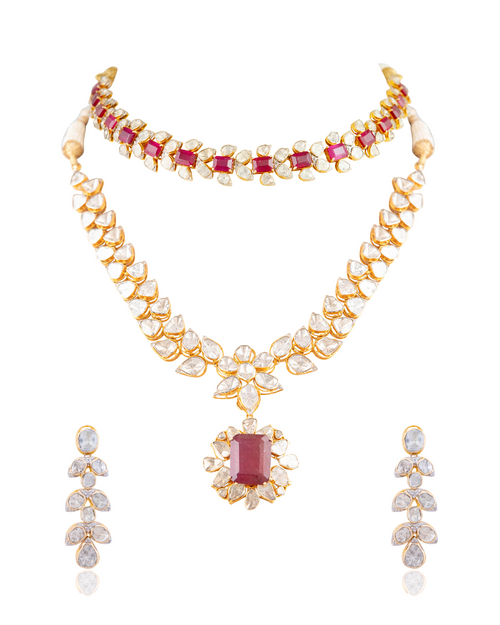 Umika Bridal Polki And Diamond Set