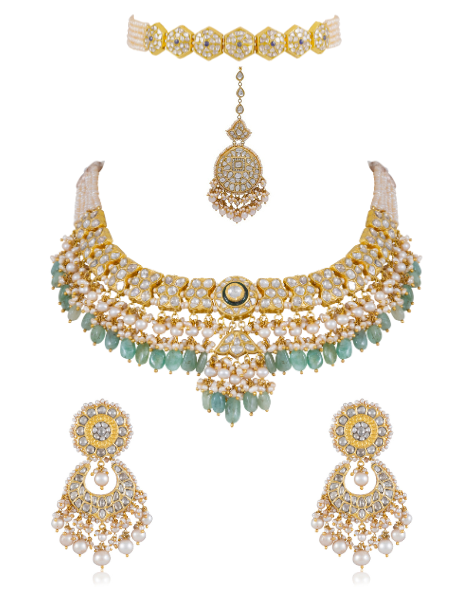 Mr And Mrs Mahi Set - Mahi Bridal Polki  Set