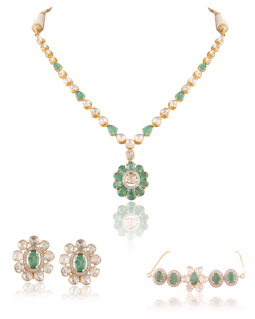 Taahira Bridal Polki And Diamond Set