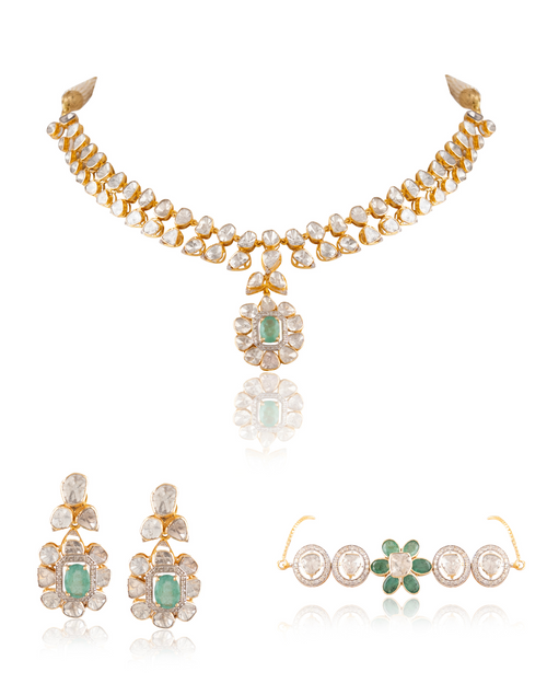 Tiya Bridal Polki And Diamond Set
